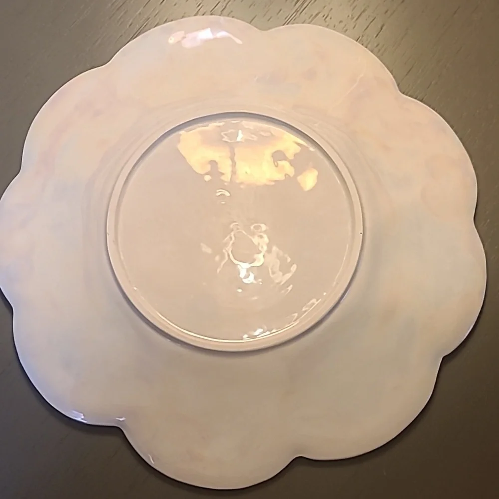 Hand-Painted Decorative Scalloped Ceramic Easter Plate